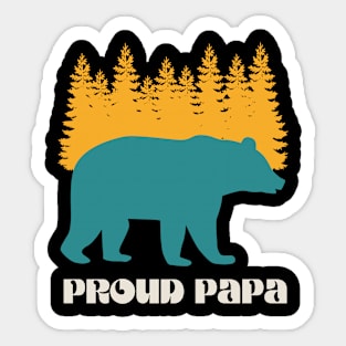 Proud Papa Forest Bear Sticker